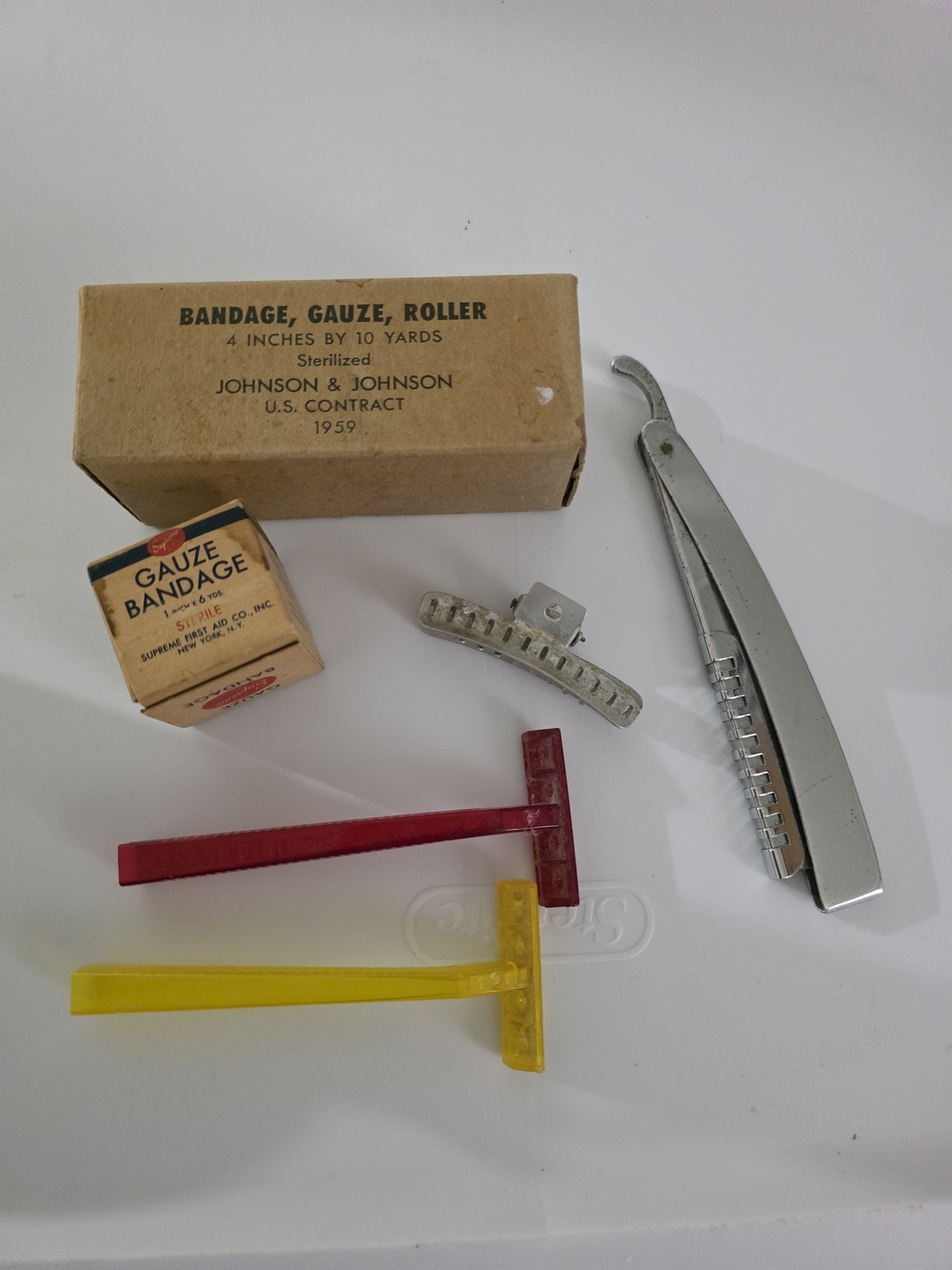 Vintage Lot Of Johnson & Johnson, E Weck & Co, Supreme First Aid, And Wilkinson
